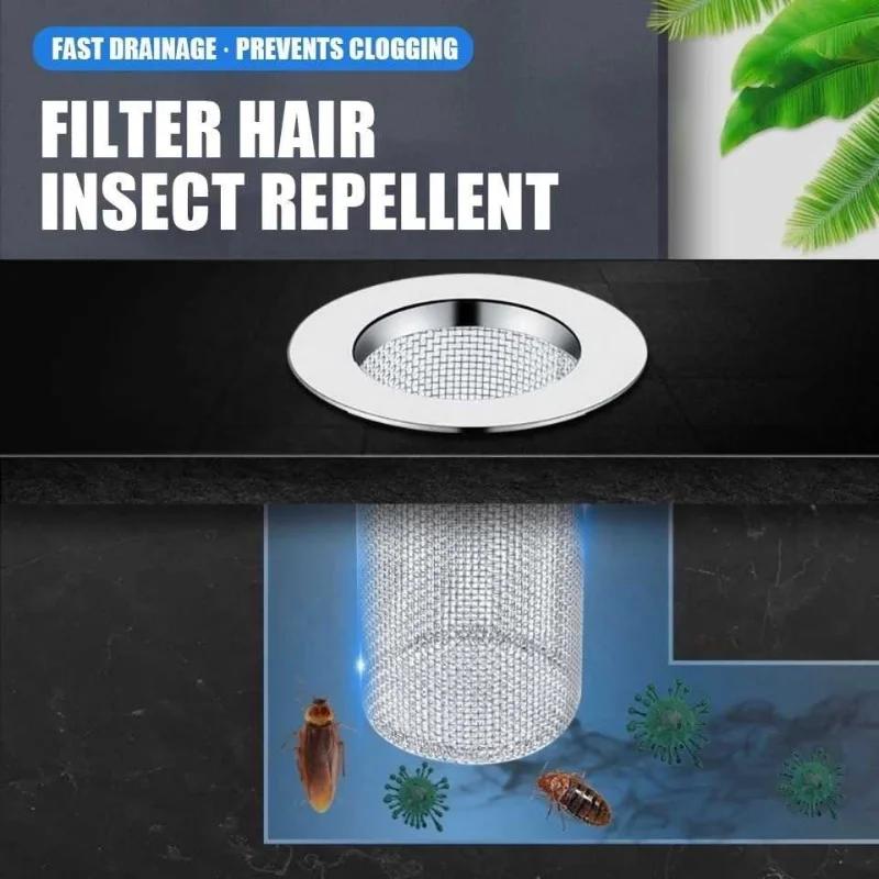 Multifunction Stainless Steel Drain Mesh Filter Kitchen Sink Anti-clog Strainer Bathroom Bathtub Hair Catcher Shower Drains Net
