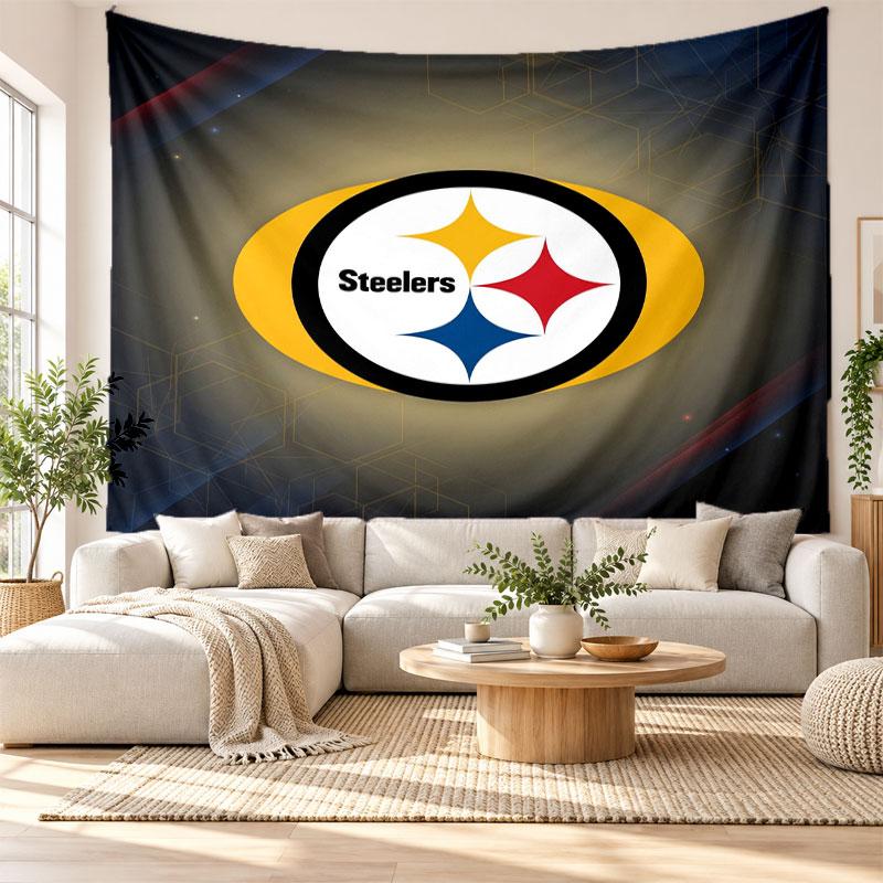 Pittsburgh Steelers Wall Tapestry, Soft Fabric Wall Hanging, Decorative Backdrop For Bedroom Home Wall Art