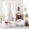 1/12 Dollhouse Sweet Floral Curtains Model 3 Styles Lace Mesh Simulation Floral Curtains White Dolls House Living Scene Decor