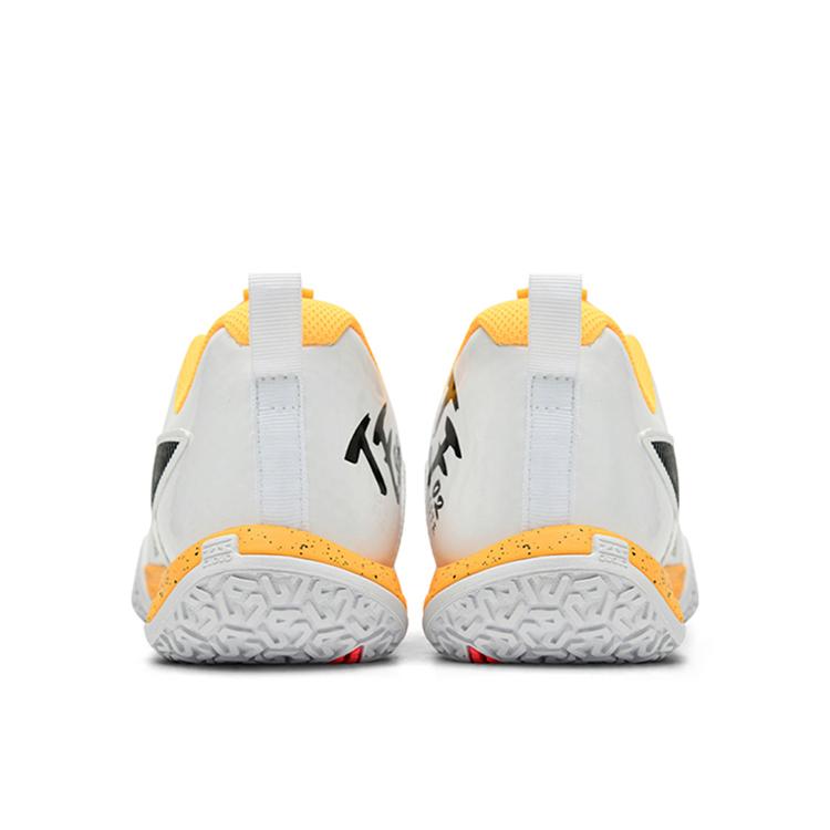 Li Ning Saga 2 Lite Rubber Cushioning, Wear Resistant Low Top Badminton Shoes Unisex White Yellow AYTT003-3