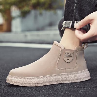 Stivali Corti da Uomo con Plateau Moda Autunnale Versatili Avvolgenti Casual da Lavoro Resistenti Antiscivolo Stivaletti alla Caviglia Sneakers Casual