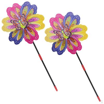 2 Windmühlen-Kinderspielzeug-Ornamente, bunt, für den Außenbereich