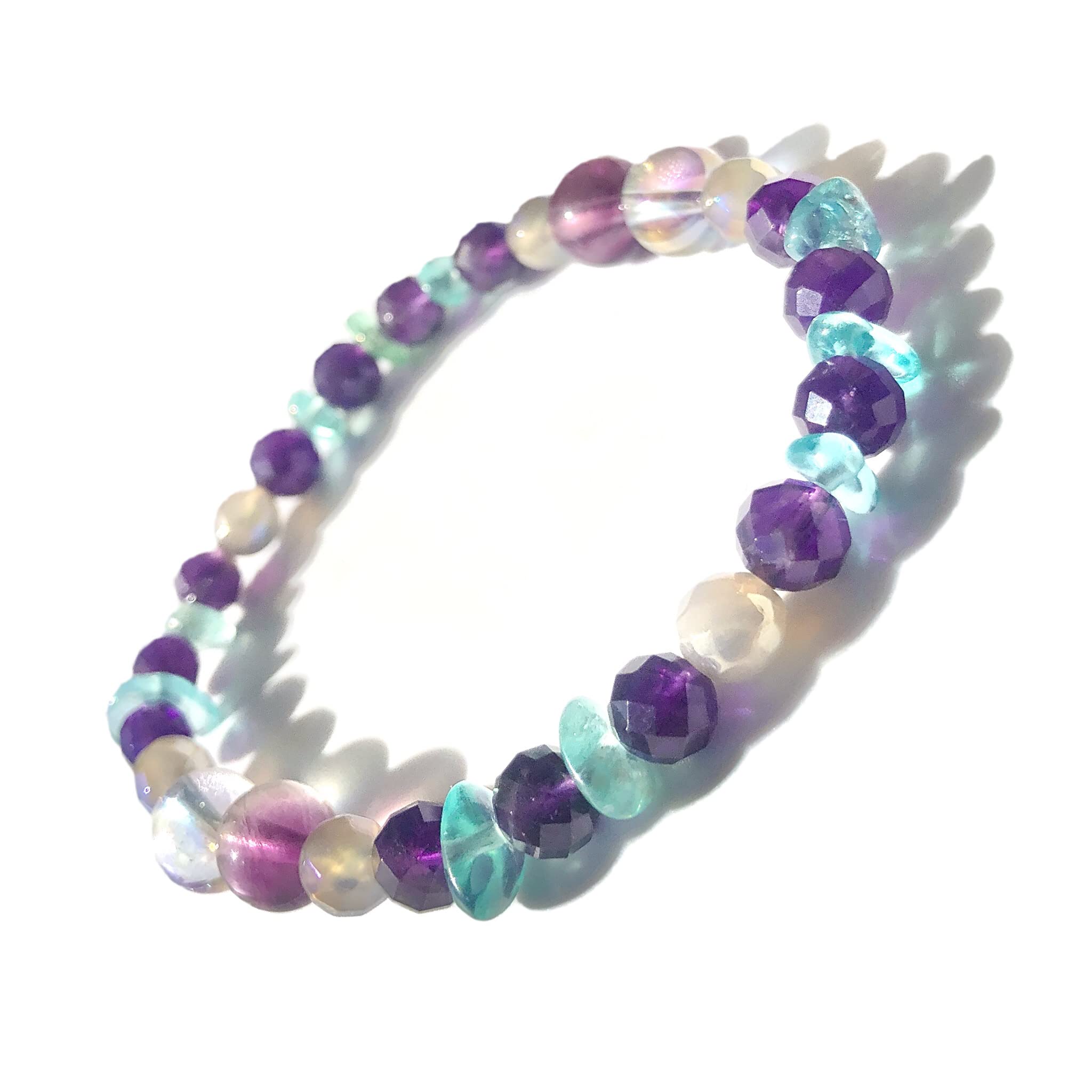 

bottom blue dragonfly February birthstone nightmare sound stress natural power stone original Mitsuka size selection available [Lake fossil] amethyst,