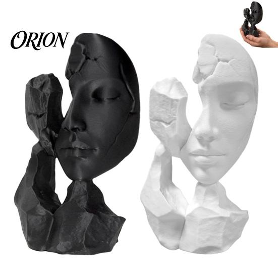 Broken Face Figure 3D Printed Abstract Statue, PETG Decorative Entryway Display Sculpture for Home Office Desktop Showcase Contemporary Table Ornament