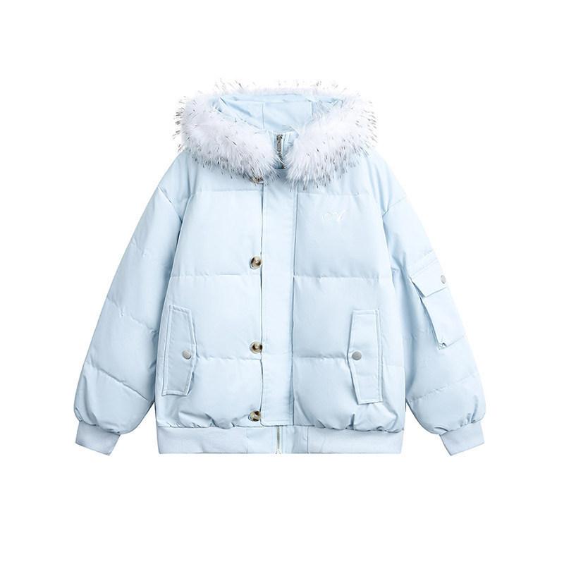 Padded clothes women's winter new ins big fur collar loose padded clothes thickened warm padded jacket tide