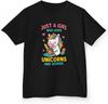 Gift for Daughter, Teen Girl, Sister, Just a Girl Who Loves Unicorns and School T-Shirt, Back To Kindergarten