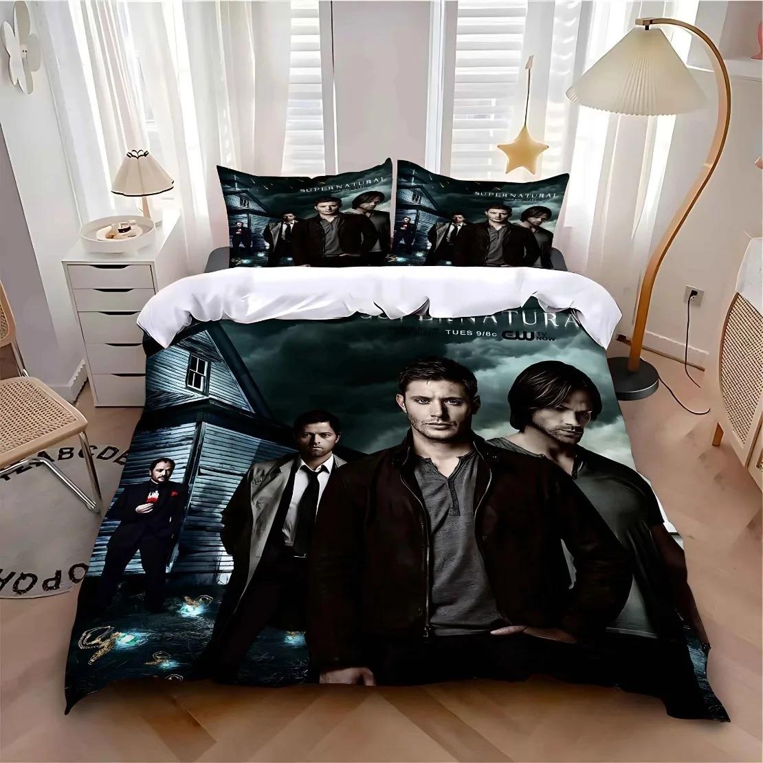 

Supernatural Bedding Set Supernatural Tv Series Sam Dean Duvet Covers Pillowcase Bedclothes Bed Linen Set Decor Home AU Single(140*210cm)3pcs