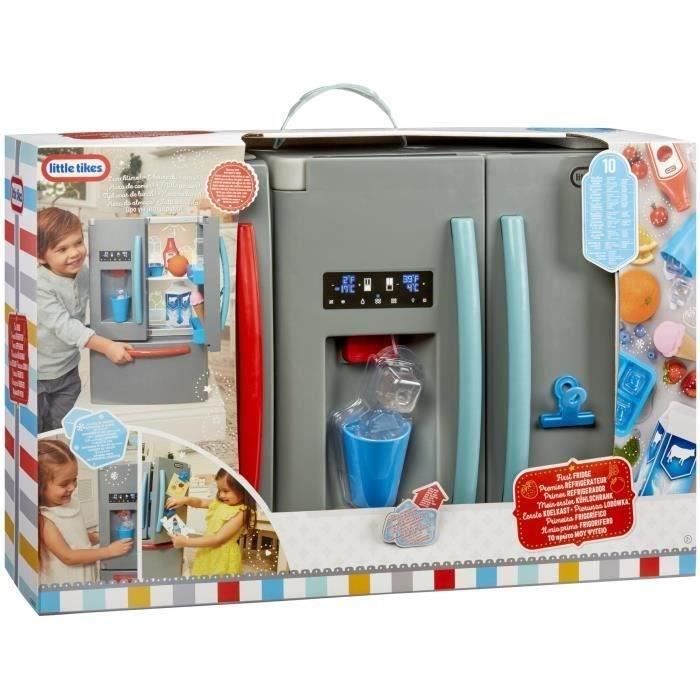 Little Tikes - Mon 1er frigo - Jeu d'imitation - Distributeur de glaçons réaliste - Lumières et bruits réalistes - Nourritures et bo