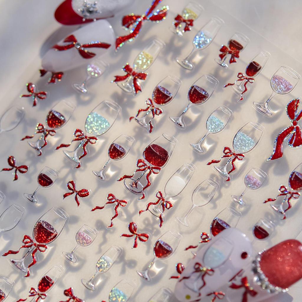 Tomoni Metal Nail Stickers - Popular Japanese Wine Glass Nail Art Accessories