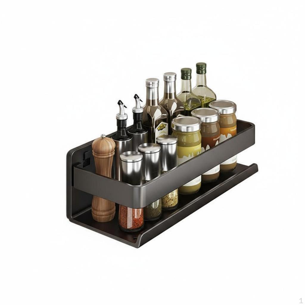 WallMounted Condiment Shelf Drill Installation Spice Rack HeavyDuty Kitchen Organizer for Renters,