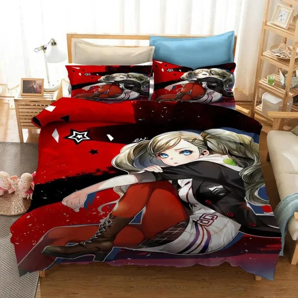 Anime Game Persona 5 Strikers Bedding Set Boys Girls Twin Queen Size Duvet Cover Pillowcase Bed Kids Adult Home Textile