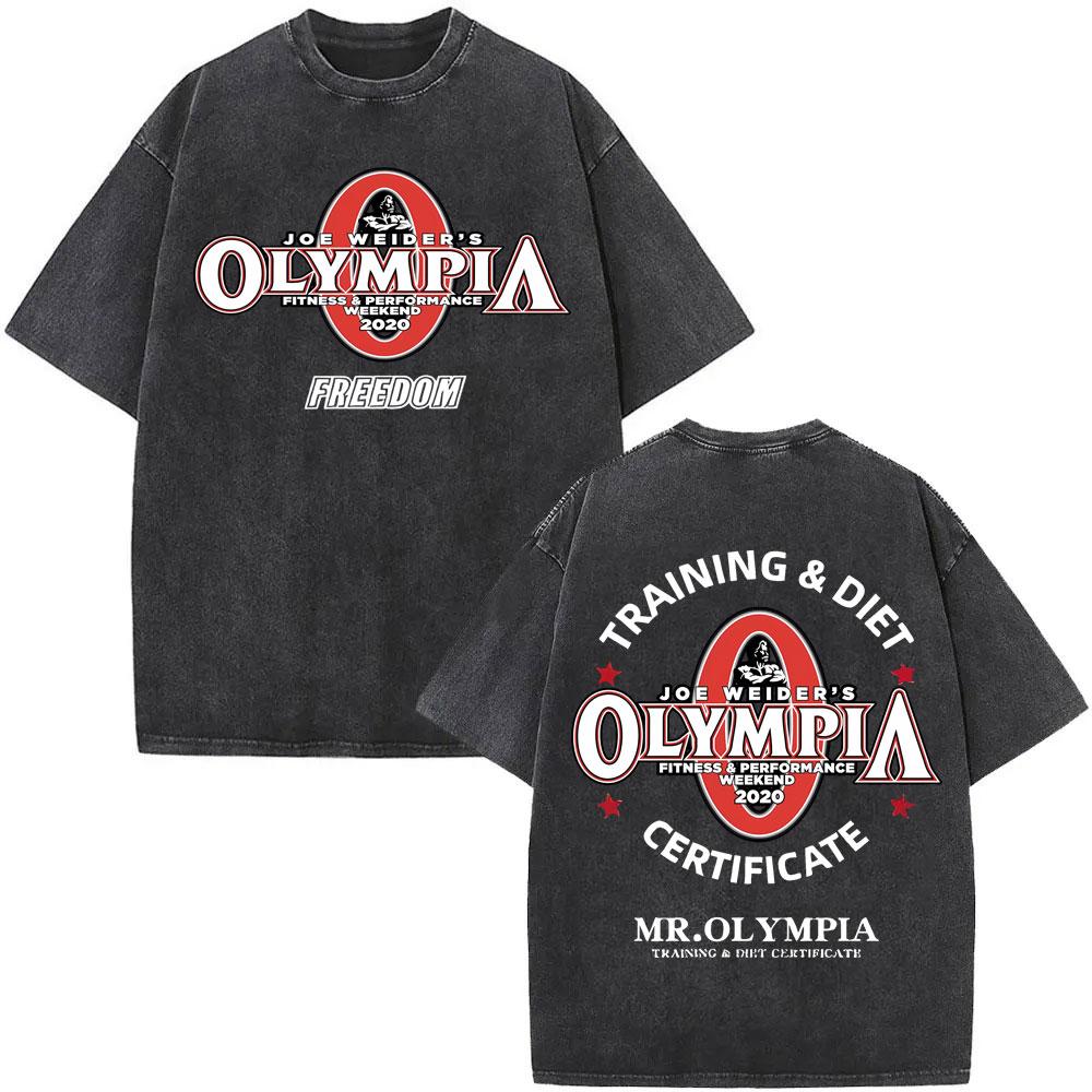 Vintage mazgāts Olympia zāles fitnesa T-krekls