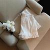 Women French Lace Ruffle Wide Leg Shorts 2025 Summer Loose Casual Elastic Waist A-line Hot Pants Bottoms