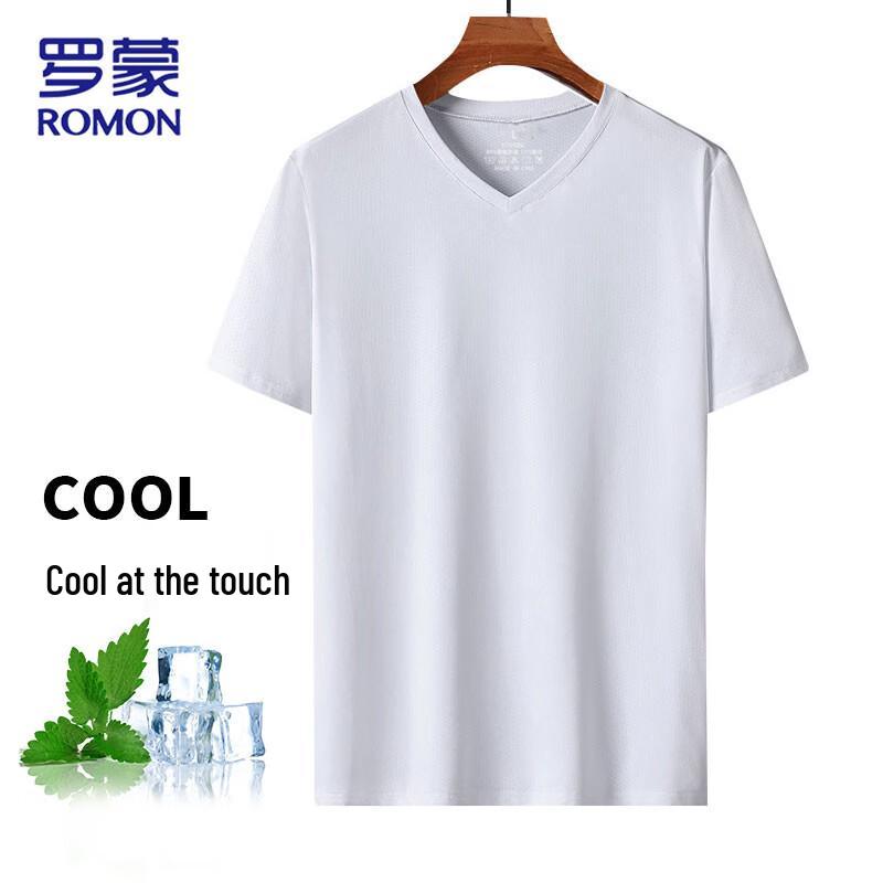 Romon Men's Ice Silk Quick-Dry V-Neck T-Shirt