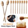 12-50PCS 16cm Long Handle Wood Honey Stir Bar Practical Honey Mixing Stick Jar Spoon Supplies For Coffee Milk Tea Kitchen Tool