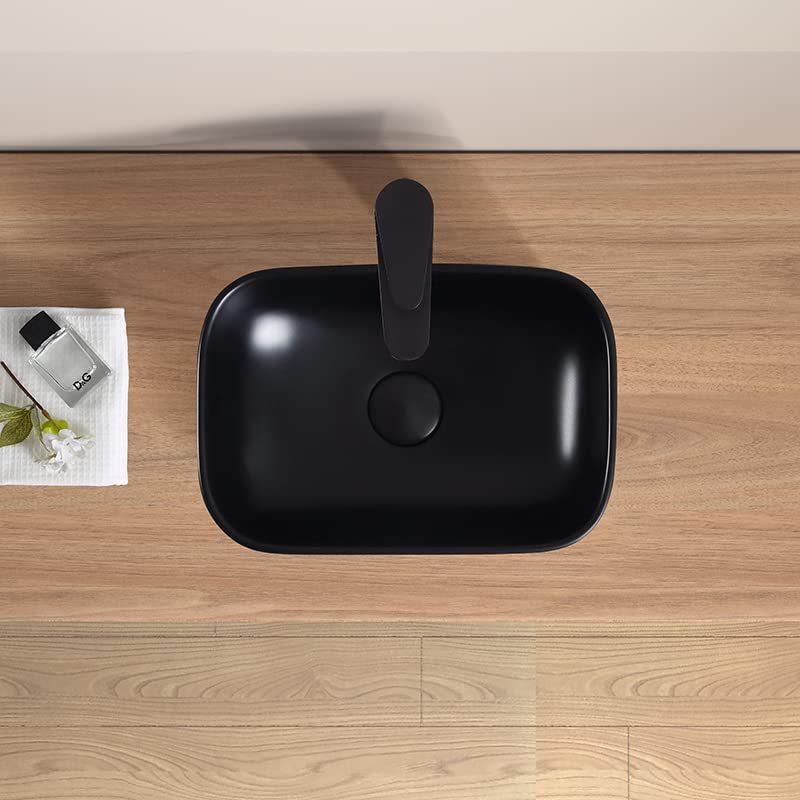 LUYI Black Hand Wash Bowl Set Hand Wash Basin Washbowl 370x260x110mm