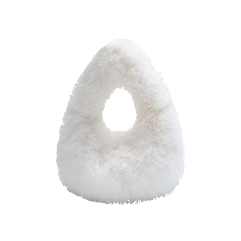 Plyšová taška dámská velkokapacitní nová podzimní a zimní ležérní jednoramenní přenosná nadýchaná dojížděcí taška knedlík