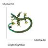 Enamel Dragon Brooches for Women Unisex Rhinestone Necklace Flying Dragon Pins Banquet Party Backpack Gifts Jewelry Accessories