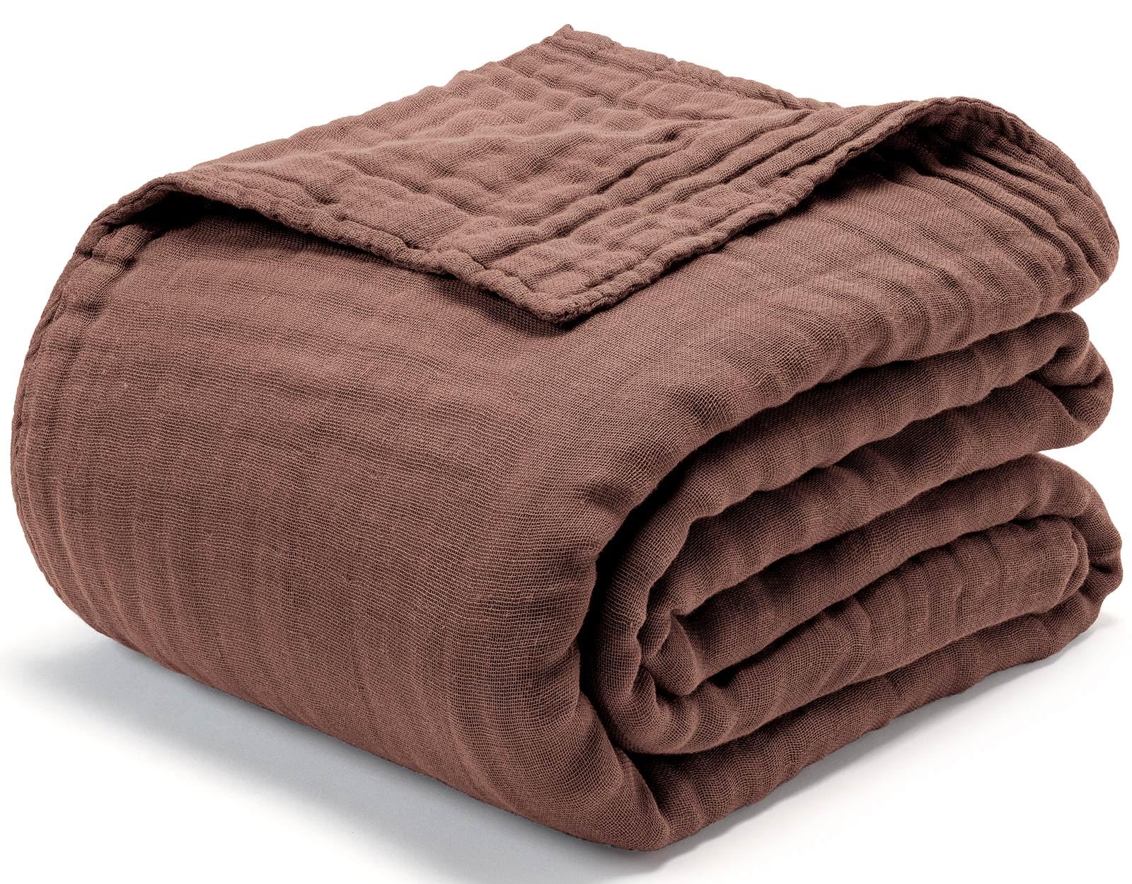 

AIFY Gauze Perfect for a Comfortable All Brown Blanket, Single, 6-Layer, 100% Cotton, Fluffy, Year-Round Comfort, Lightweight, Breathable, Breathable,