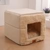 Foldable Enclosed Cat Bed Warm Plush Pet House Portable Warm Square Detachable CatNest Home Indoor Pet Rest Cat Accessories Gift