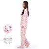 SAZAC Hello Kitty Shirt Powder Long Sleeve and Pants Dot Hello Kitty Design Pajamas, Stretch, Women's, Set, Loungewear, (Apricot/L/SAN1786)