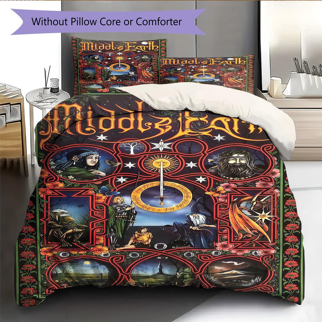 Classic Movies  Pattern Bedding Quilt Set Quilt Cover Pillowcase Home Decoration Birthday Gift (1 * Duvet Cover + 2 * Pillowcase, Without Core)