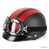 Vintage Half  Helmet for Motorcycle Motorbike Leather Open Face Half Helmet Riding Casco Moto Scooter Moto Helmet DOT Approved