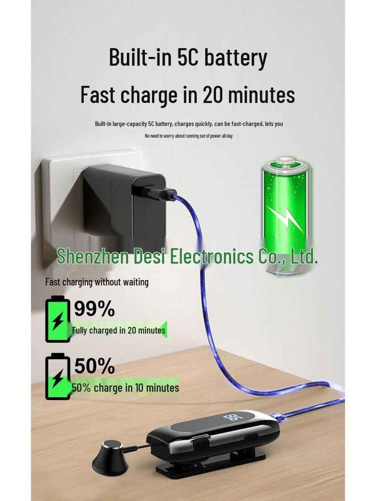 K55 Bluetooth 5.0 Clip-On Retractable Earbuds: Smart, Universal, Ideal for Business and Sports