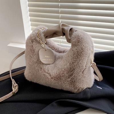 New Plush Messenger Bag Handbag Texture Fashion Women's Bag Autumn and Winter Hair Bag Versatile Niche Chain Handbag