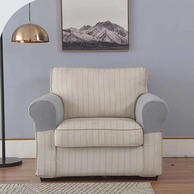New 2pc Sofa Armrest Cover For Living Room Elastic Jacquard Armchair Covers Couch Case Non Slip Sofa Slipcover Corner Case Decor