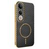 For vivo V50 Lite 4G/5G Phone Case Carbon Fiber Textured Electroplated TPU Back Cover