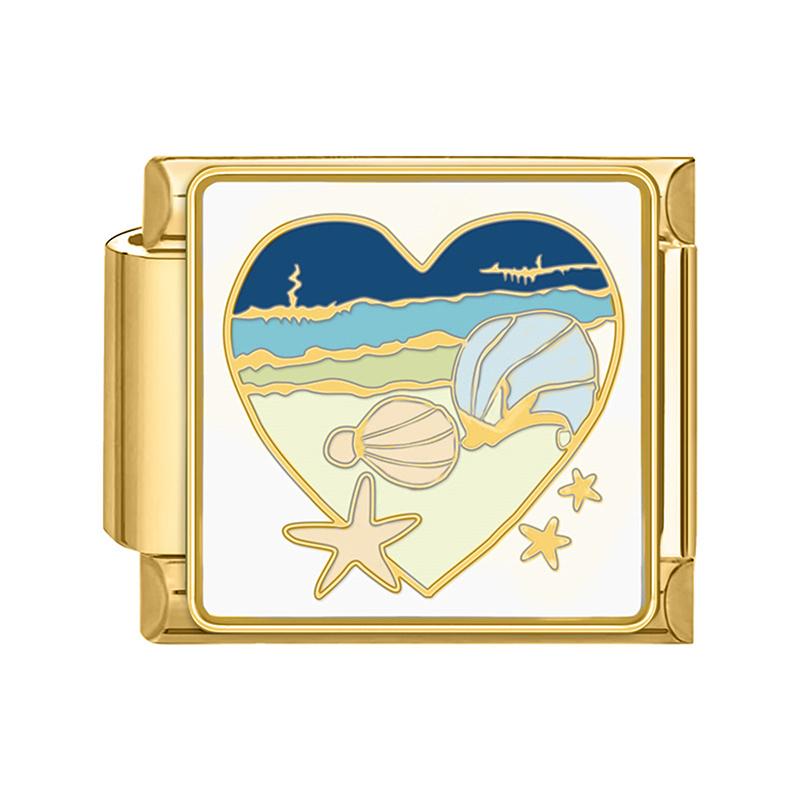 Cute Cats Heart Planet Whale Flowers Gold Color Italian Charm Links Fit 9mm Stainless Steel Bracelet Women Jewelry DIY Making