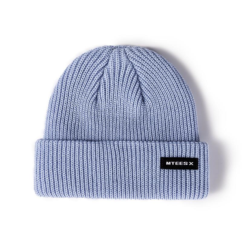 Alphabet Cloth Melon Fur Hat Women's Autumn and Winter Warm Knitted Cold Hat Men's Versatile Hot Hat
