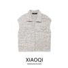 Fashion Style 2024 Autumn New Women's Sleeveless White with Lapel Knitwear Cardigan Top 6236105