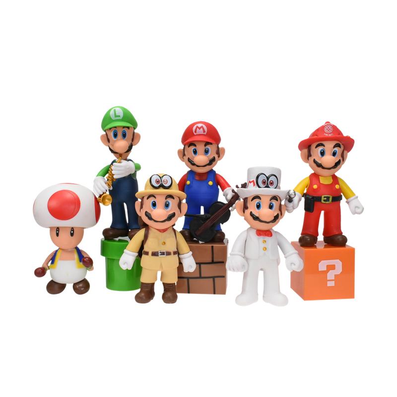 3-48Pcs/Set Mario Bros Princess Peach Bowser Goomba Figures Toys Cute Anime Donkey Kong Yodhi Boo Toad Model Doll Birthday Gifts