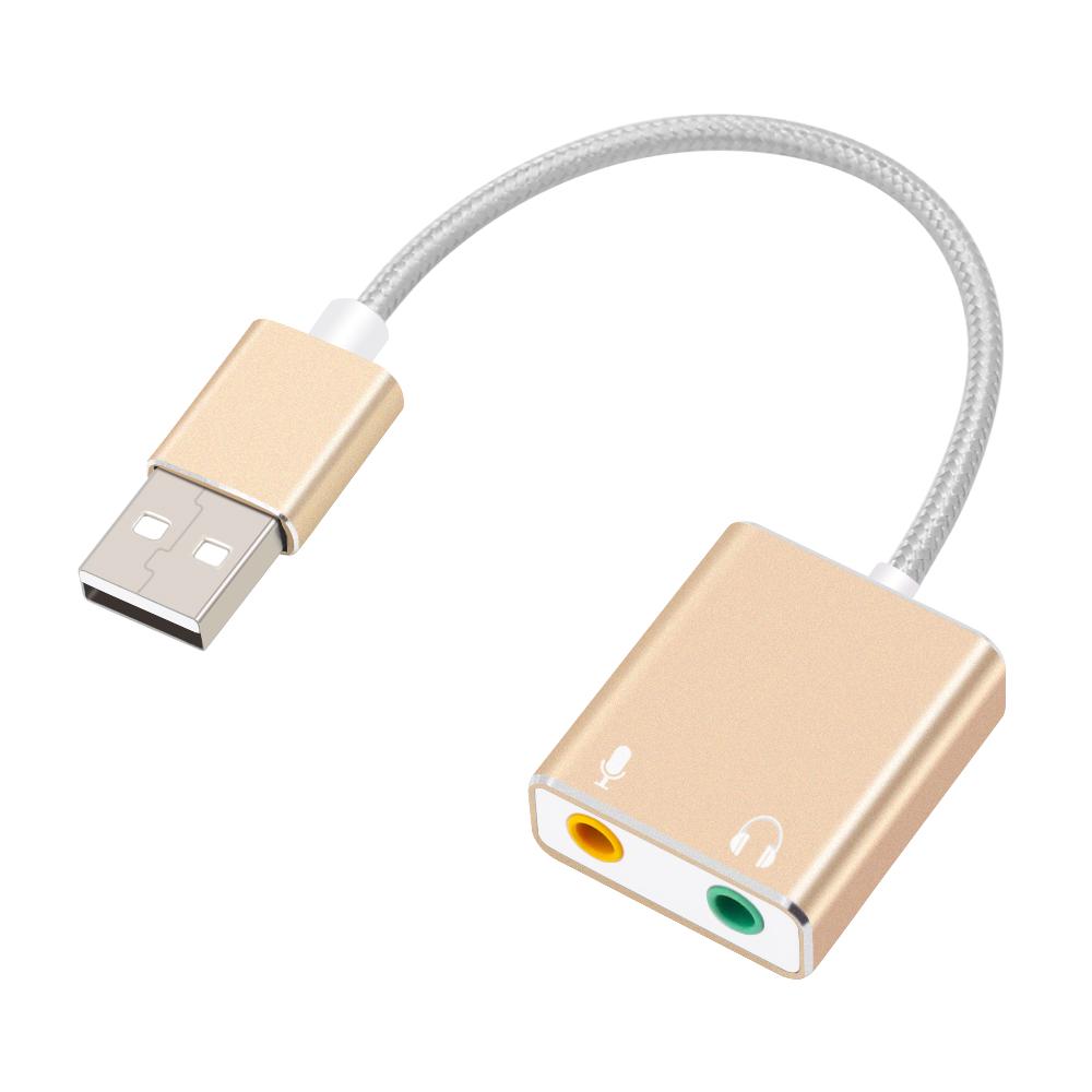 Adattatore USB Per Cuffie 3.5mm - Scheda Audio Portatile Plug & Play Per PC, Laptop