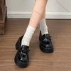 Fashion Comemore Thick Bottom Round Head Student Black Loafers Spring Autumn Japanese Sytle Round Toe Slip on Pumps High Heel Women Shoe