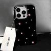Black White Star Pattern Design Protective Cover for iPhone 17 16 15 14 13 12 11 16E Series Pro Max Plus