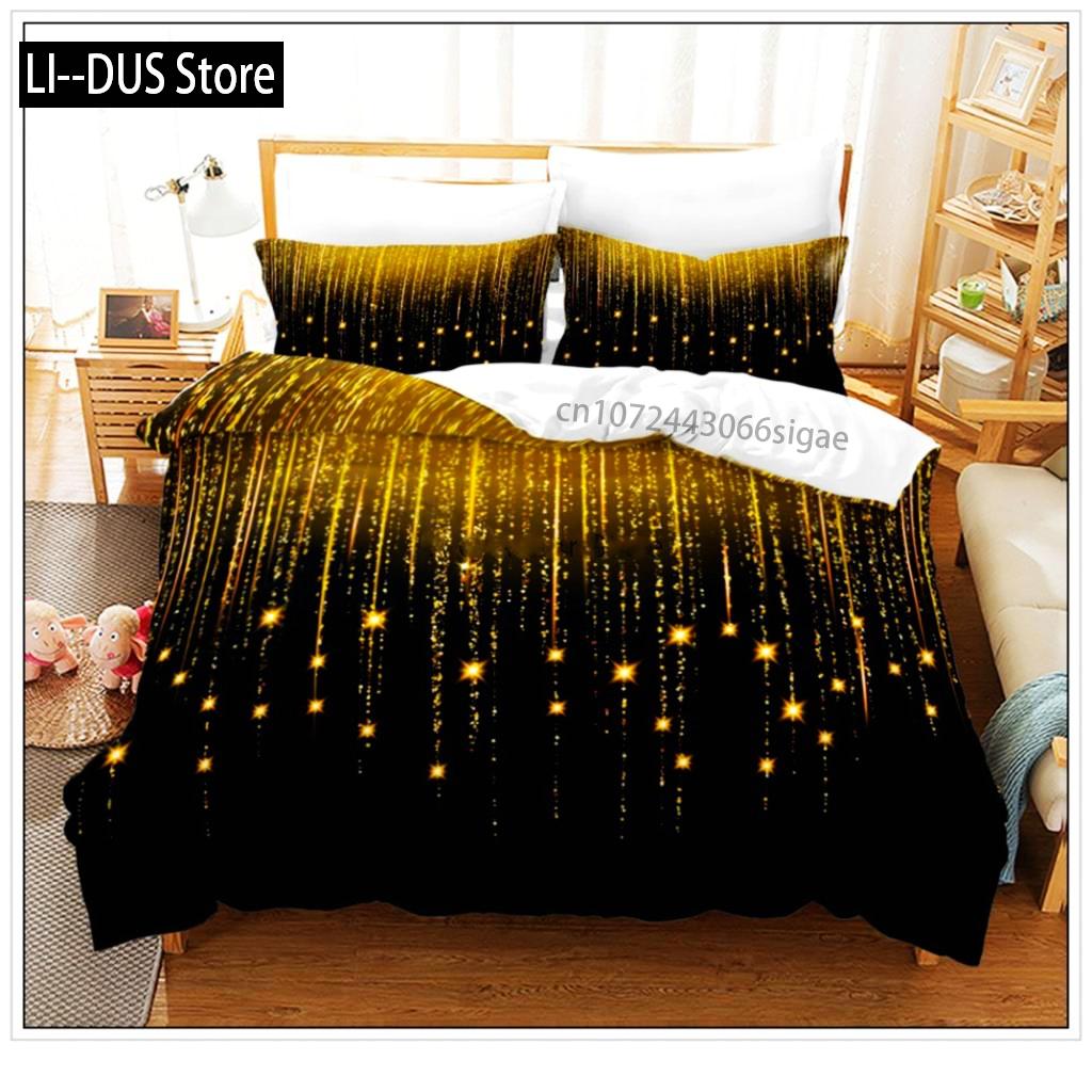 

Colorful Star Sky Galaxy Bedding Set Scenery Space Duvet Cover Set Black Comforter Cover Milky Way Theme For Kids Teens Decor EU Single(135*200cm)3pcs