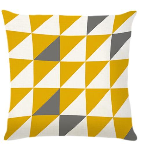 Żółta Prosta Geometryczna Nadruk Poszewka na Poduszkę do Wystroju Domu Sypialnia Salon Sofa Dekoracja Poliestrowa Poszewka na Poduszkę z Zamkiem Błyskawicznym