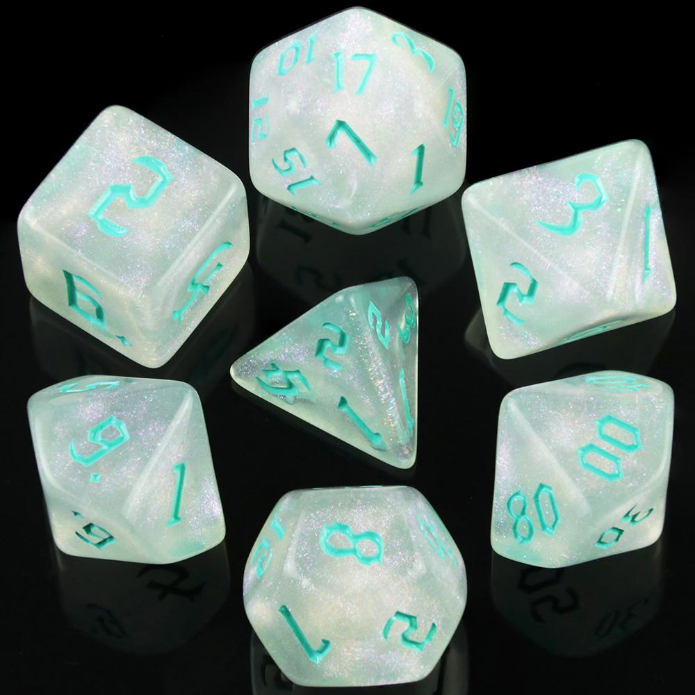 RPG Dice Set 7pcs DND Game Polyhedral D&D Dice with Tube for Role Playing Game Board Game Math Teaching