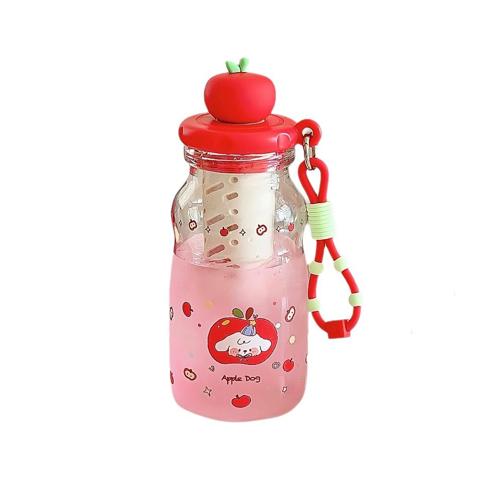 Cute Cartoon Children s Straw Cup 600ML Drinking Bottle Plastic Water Bottle  for Kids Girls красный
