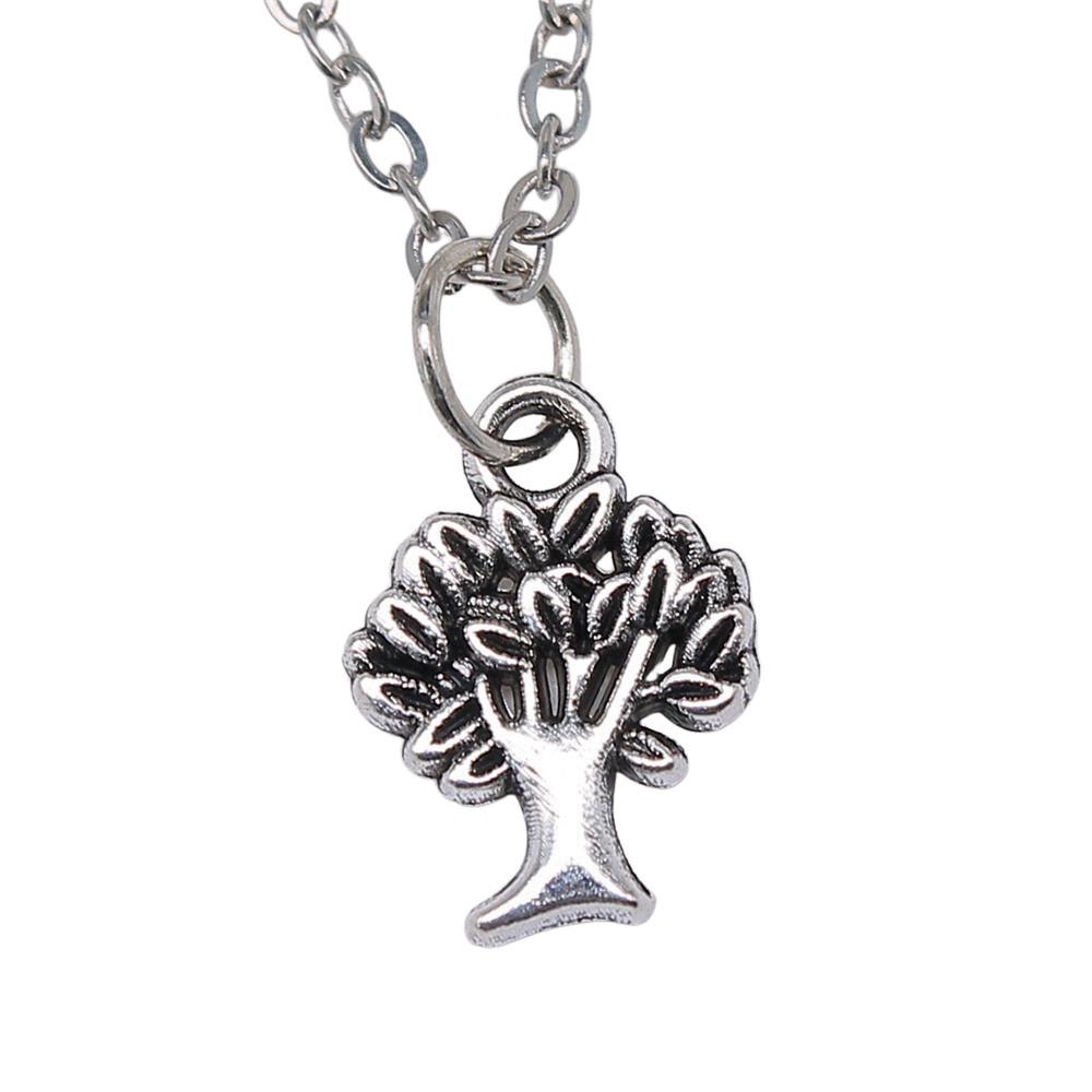 Tree Of Life Pendant Heart Necklace Nature Love Symbol Jewelry 40cm Short Chain