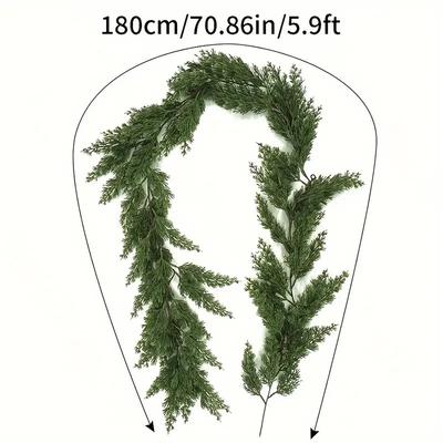 Pine Cypress Rattan Green Wedding Christmas Day Decoration Artificial Rattan Pine Needles Fake Plant