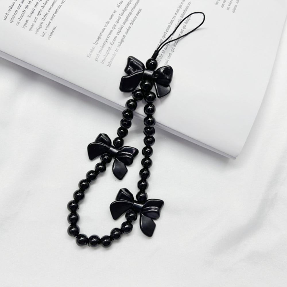 Sweet Bow Beaded Phone Strap Y2k Bowknot Phone Chain Bowknot Phone Lanyard Students