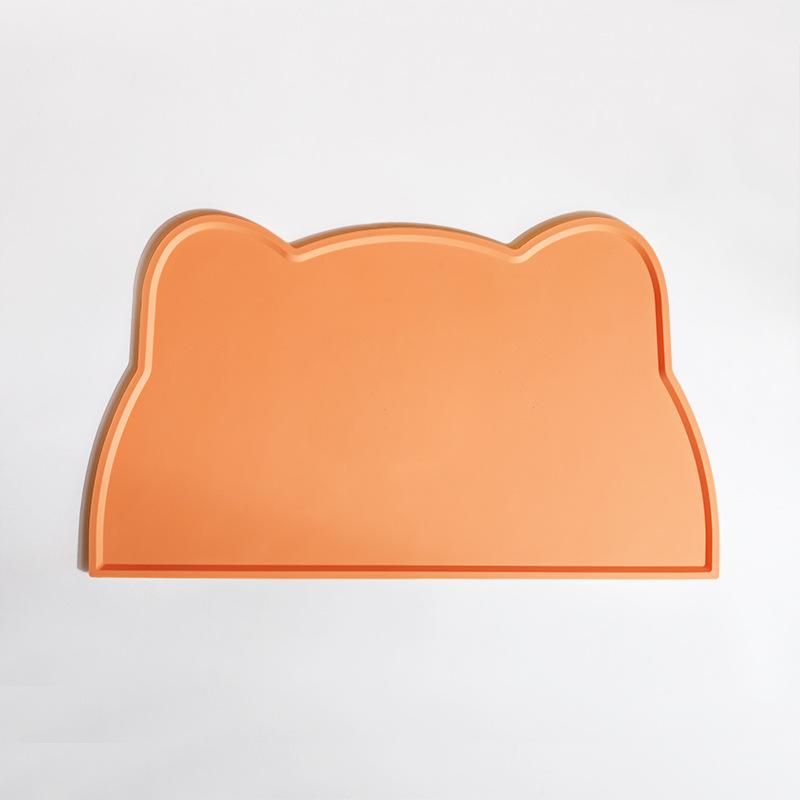 Silicone baby anti-spill placemat Cat type placemat Children's placemat Non-slip moisture-proof and easy to clean Children's placemat