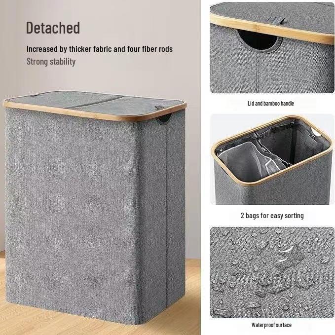 Foldable Waterproof Laundry Basket for Bathroom, Large Fabric Dirty Clothes Storage.