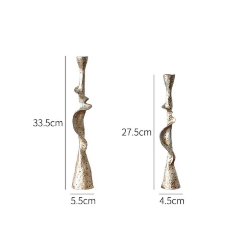 Resin Candlestick Irregularly Twisted and Aged Silver Candle Holder Creative Art Candlestick Wedding Centerpieces Decorations