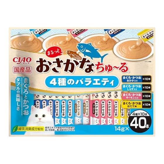 CIAO Marutto Fish Churu 4 types of variety 14g x 40 pieces