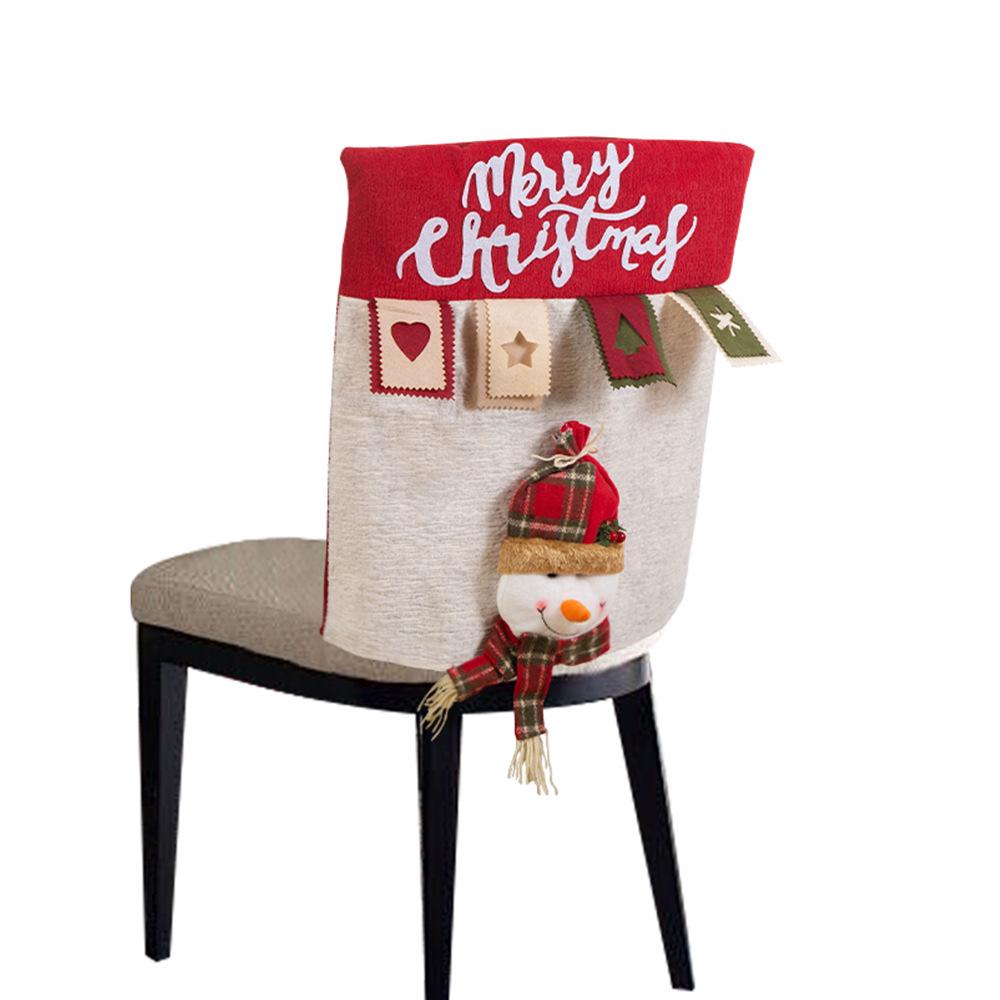 Christmas Cartoon Snowman & Reindeer 3D Chair Covers